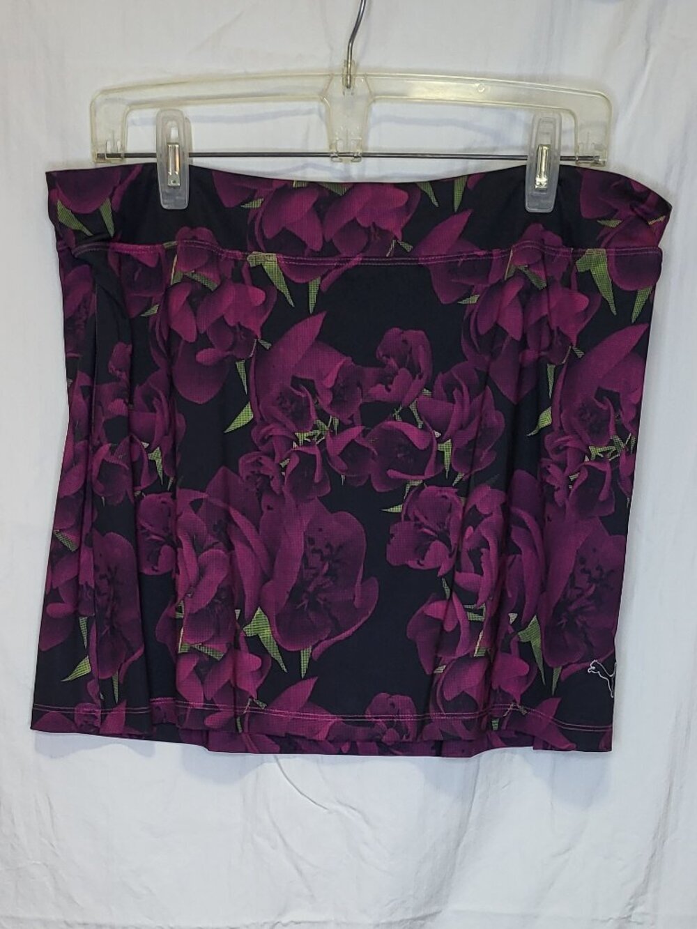 Puma Floral Golf Skort Skirt Shorts NWT Womens XL Purple Black Athletic Golf